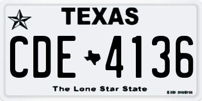 TX license plate CDE4136