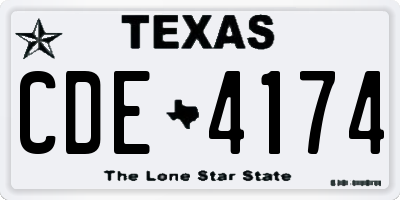 TX license plate CDE4174