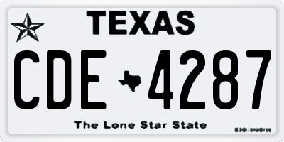 TX license plate CDE4287