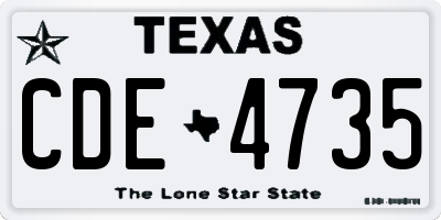 TX license plate CDE4735