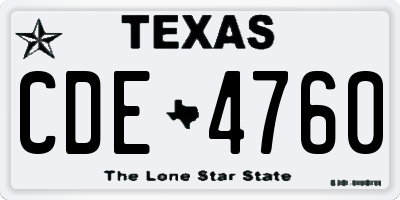 TX license plate CDE4760