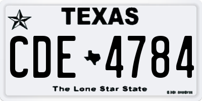 TX license plate CDE4784