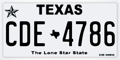 TX license plate CDE4786