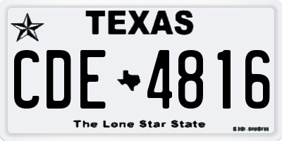 TX license plate CDE4816