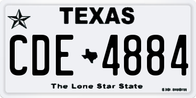 TX license plate CDE4884