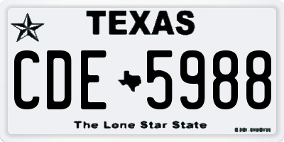 TX license plate CDE5988