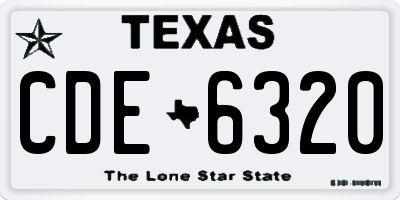 TX license plate CDE6320