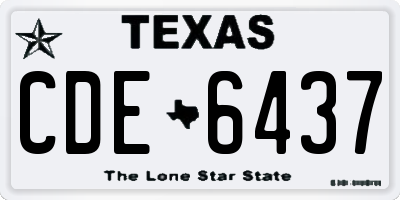 TX license plate CDE6437