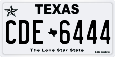 TX license plate CDE6444