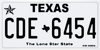 TX license plate CDE6454