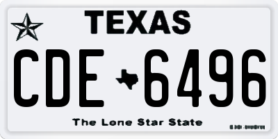 TX license plate CDE6496