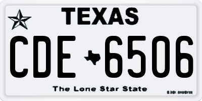 TX license plate CDE6506
