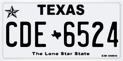 TX license plate CDE6524