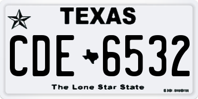 TX license plate CDE6532