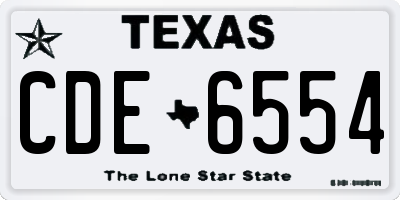 TX license plate CDE6554