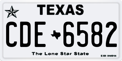 TX license plate CDE6582