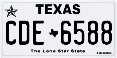TX license plate CDE6588