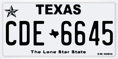 TX license plate CDE6645