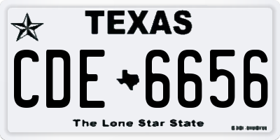 TX license plate CDE6656
