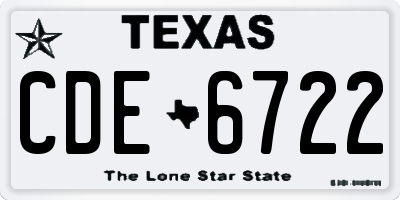 TX license plate CDE6722