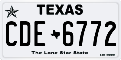 TX license plate CDE6772