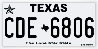 TX license plate CDE6806