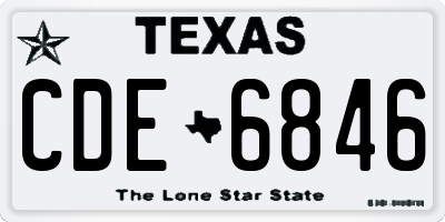 TX license plate CDE6846