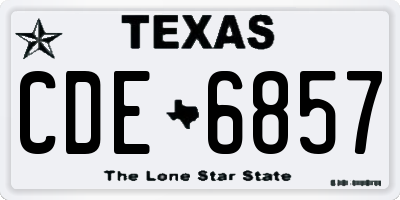 TX license plate CDE6857