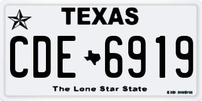 TX license plate CDE6919