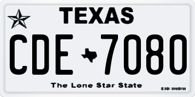 TX license plate CDE7080