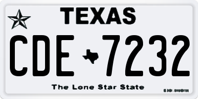 TX license plate CDE7232