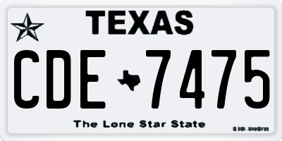 TX license plate CDE7475
