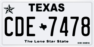 TX license plate CDE7478