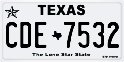 TX license plate CDE7532