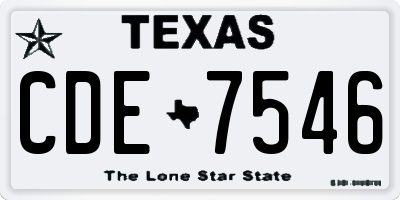 TX license plate CDE7546