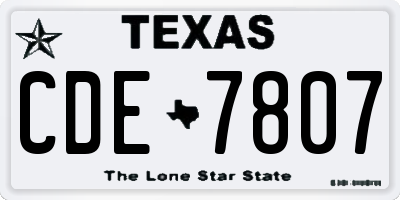 TX license plate CDE7807