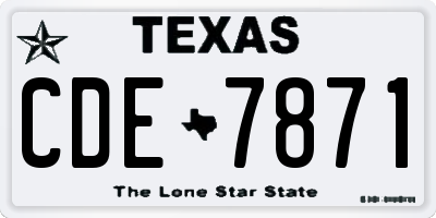 TX license plate CDE7871