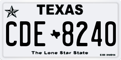 TX license plate CDE8240