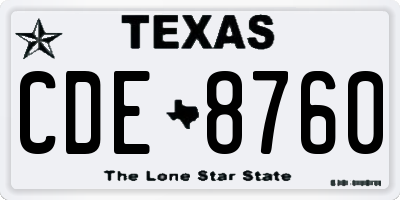 TX license plate CDE8760