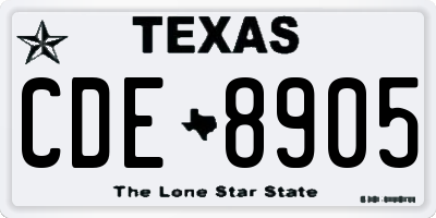 TX license plate CDE8905