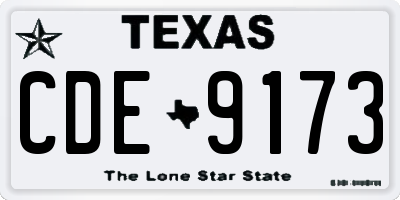 TX license plate CDE9173