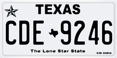 TX license plate CDE9246
