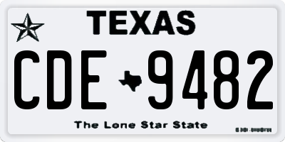 TX license plate CDE9482
