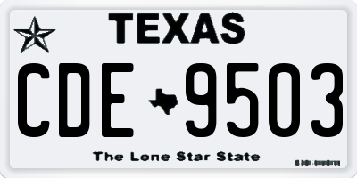 TX license plate CDE9503