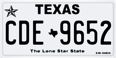 TX license plate CDE9652