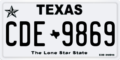 TX license plate CDE9869