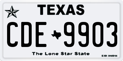 TX license plate CDE9903