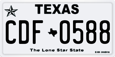TX license plate CDF0588