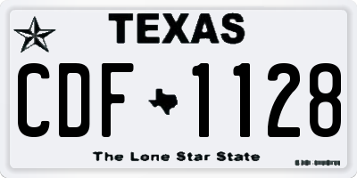 TX license plate CDF1128