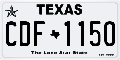 TX license plate CDF1150
